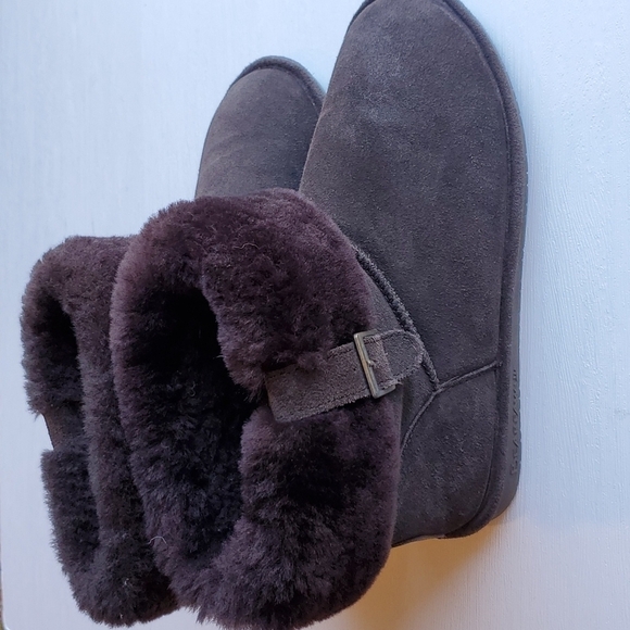 Bearpaw Dark Brown Abby Suede Upper Winter Boots 10 - Picture 2 of 7